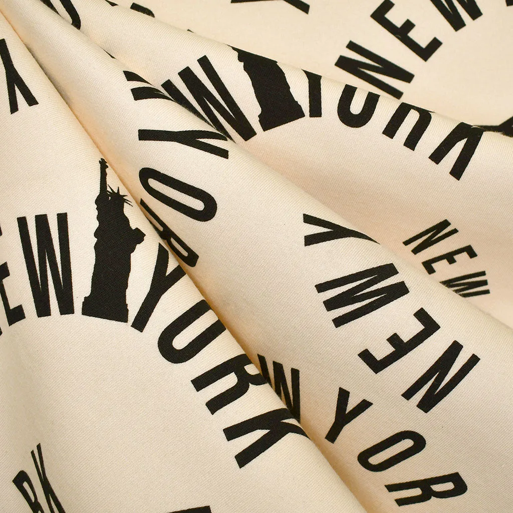 New York Organic Cotton Blend Sweatshirt Fleece Cream